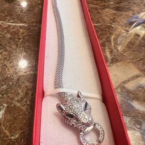 Silver Panther Head bracelet